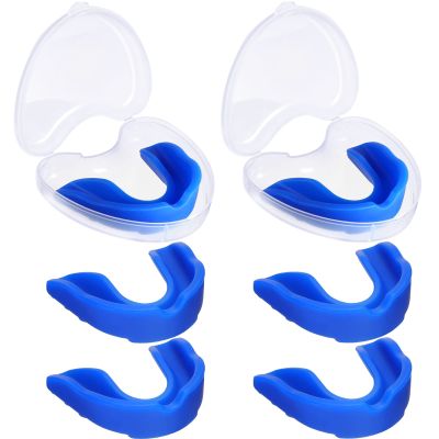 BBTO 6 Pcs Youth Kids Mouth Guard for Sports, Boys Girls Mouth Guard with Case, Mouthguard for Wrestling Boxing Basketball Hockey Football(Classic Style,Blue)