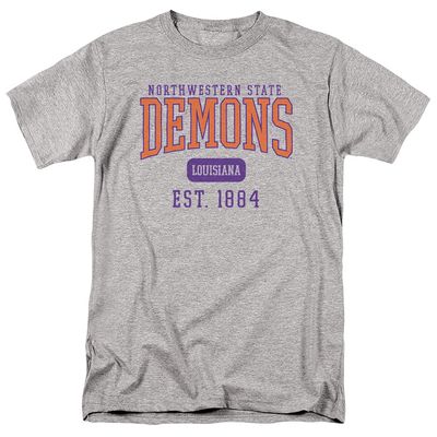 Northwestern State University Official Est. Date Unisex Adult T Shirt,Athletic Heather, 4X-Large