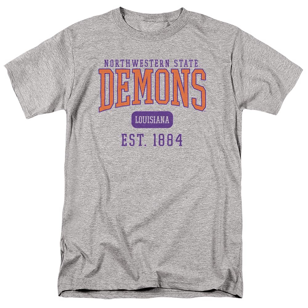 Northwestern State University Official Est. Date Unisex Adult T Shirt,Athletic Heather, 4X-Large