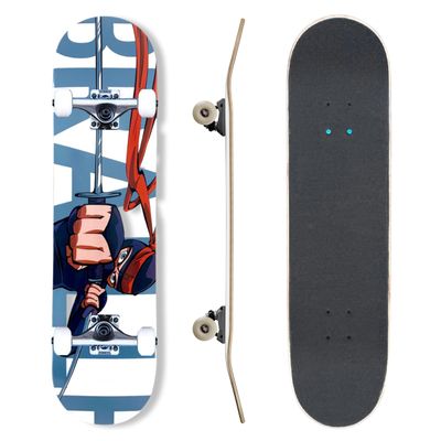 Complete Pro Skateboard by Braille for Girls, Boys, Kids Youth, Adult, Teens, Beginners - Fully Assembled with Poster & Stickers (7.75, Ninja Punch)