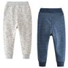 ACESTAR Toddler Boys'Cotton Jogger Pants, Little Boys Drawstring Elastic Waist Sweatpants Kids Active Pants with Pocket 2 Pack White and Blue,4T view 2