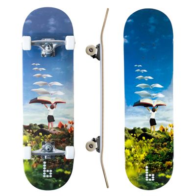 Complete Pro Skateboard by Braille for Girls, Boys, Kids Youth, Adult, Teens, Beginners - Fully Assembled with Poster & Stickers (8.125, Dreamer: Stories)