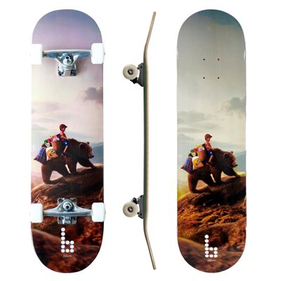 Complete Pro Skateboard by Braille for Girls, Boys, Kids Youth, Adult, Teens, Beginners - Fully Assembled with Poster & Stickers (8.5, Dreamer: Bear)