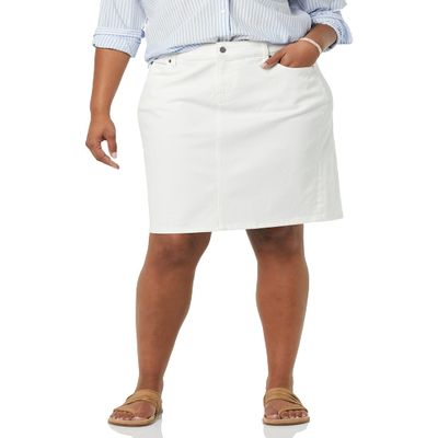 Amazon Essentials Women's Plus Size Classic 5-Pocket Denim Skirt Skirt, -White Wash, 40