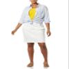 Amazon Essentials Women's Plus Size Classic 5-Pocket Denim Skirt Skirt, -White Wash, 40 view 3