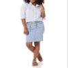 Amazon Essentials Women's Classic 5-Pocket Denim Skirt (Available in Plus Size), Light Wash, 10 view 3