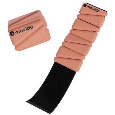 Movido Wrist & Ankle Weights - 1 lb each (2 per set) | Compact Workout Weights for Women & Men | Perfect for Yoga, Walking, Pilates, Home Workouts (Blush)