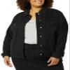 Amazon Essentials Women's Regular Fit Jean Jacket (Available in Plus Size), Black Wash, 6X view 1