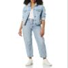 Amazon Essentials Women's Regular Fit Jean Jacket (Available in Plus Size), Light Wash, X-Large view 3