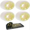 50mm Momentum Wheels V2 Spiral White / Yellow Skateboard Wheels - 101a with Viper Strike 8mm Precision ABEC 7 Skateboard Bearings - Bundle of 2 items view 1