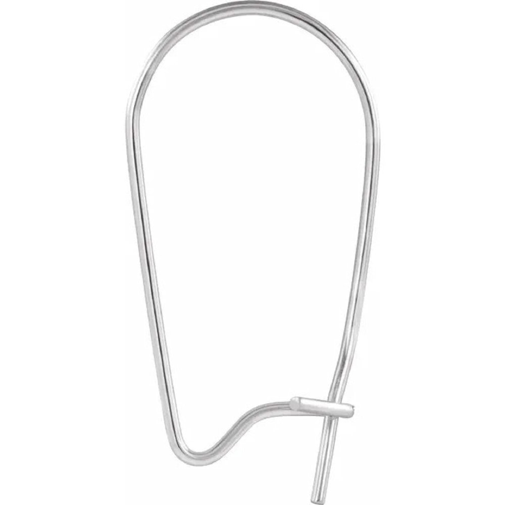 14K White Gold 19.3x11 mm Kidney Ear Wire (14K Yellow-Gold)