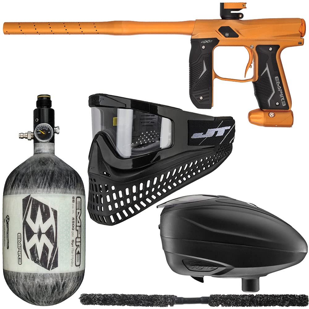Action Village Empire Axe 2.0 Ultimate Paintball Gun Package Kit (Dust Orange/Dust Orange, Tank Size: 68/4500)