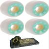 56mm Momentum Wheels V2 Spiral White / Green Skateboard Wheels - 101a with Viper Strike 8mm Precision ABEC 7 Skateboard Bearings - Bundle of 2 items view 1