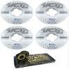 53mm Ricta Wheels Jereme Knibbs Reflective White Skateboard Wheels - 99a with Viper Strike 8mm Precision ABEC 7 Skateboard Bearings - Bundle of 2 items view 1