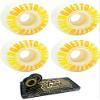 Ghetto Child 54mm Classic Logo White/Yellow Skateboard Wheels - 99a with Viper Strike 8mm Precision ABEC 7 Skateboard Bearings - Bundle of 2 Items view 1