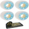 54mm Momentum Wheels V2 Spiral White / Blue Skateboard Wheels - 101a with Viper Strike 8mm Precision ABEC 7 Skateboard Bearings - Bundle of 2 items view 1