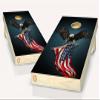 American Flag Eagle Cornhole Board Vinyl Wrap Laminated Sticker Set Decal view 1