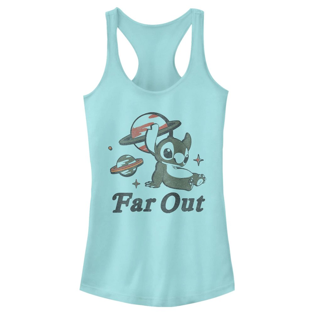 Disney womens Far Out Stitch T Shirt, Cancun, Large US