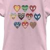 Marvel Universe Hero Hearts Girl's Solid Crew Tee, Light Pink, Medium view 2
