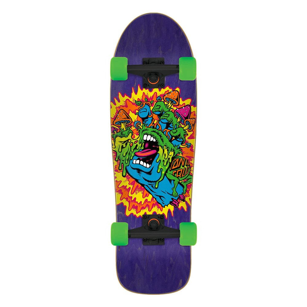 Santa Cruz Skateboard Complete Toxic Hand 80's Old School Shape 9.7" x 31.7"