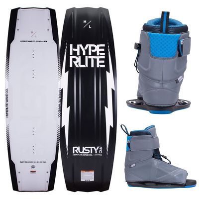 Hyperlite Rusty Pro Mens Wakeboard 140 W/Session Bindings White/Black (7-10.5)