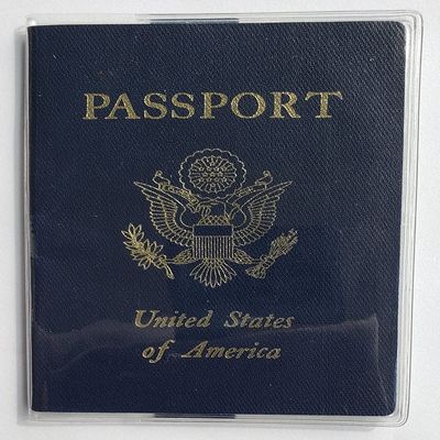 5 pack Passport Cover with Pocket for Vaccination Cards, Privacy Strip to Protect your Identity Name Birthdate Medical Info, Clear Durable safe vinyl sleeve, Made in USA