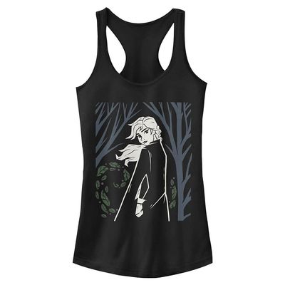 Disney Frozen 2 Elsa Forest Abstract Poster Juniors Racerback Tank