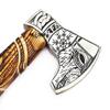 Custom Gift Forged Carbon Steel Viking Axe with Ash Wood Shaft - Viking Bearded Camping Axe 9970 view 2