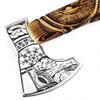 Custom Gift Forged Carbon Steel Viking Axe with Ash Wood Shaft - Viking Bearded Camping Axe 9970 view 3