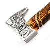 Custom Gift Forged Carbon Steel Viking Axe with Ash Wood Shaft - Viking Bearded Camping Axe 9970 view 4