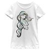 Disney Princess Line Art Jasmine Girl's Solid Crew Tee, White, Small view 1