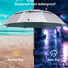 Doubwell UV protection UPF 50+ golf umbrella 62/68 Inch large umbrella automatic open windproof sturdy construction shade for blocking sun and rain (62 inch, Silver/Green) view 3
