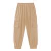 JanJean Kids Girls High Waisted Cargo Pants Casual Loose Combat Twill Trousers with Buckle Waist Belt Hip Hop Streetwear Khaki 8 Years view 4