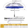 Doubwell UV protection UPF 50+ golf umbrella 62/68 Inch large umbrella automatic open windproof sturdy construction shade for blocking sun and rain (62 inch, Silver/Blue) view 2