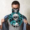 Octopus Blue Kraken Sugar Skull Scarf Mask Bandana Windproof Face Cover, Neck Gaiter Balaclava Face Mask Head Wrap for Fishing Hiking Running Cycling Sun Dust Protection Outdoor view 4