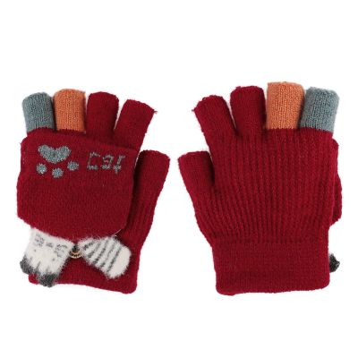 Kids Boys Girls Ski Gloves Warm Waterproof Snow Cycling Riding Toddlers Mittens (Red1)