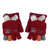 Kids Boys Girls Ski Gloves Warm Waterproof Snow Cycling Riding Toddlers Mittens (Red1) view 2