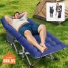 Slsy Folding Camping Cot for Adults with Pad, Padded Portable Sleeping Cots, Camp Bed with Carry Bag for Outdoor Travel, Beach, Hiking view 2