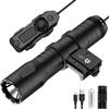 TOUGHSOUL Mlok Picatinny Tactical Flashlight 1250 Lumens, Rechargeable Flashlight with Remote Pressure Switch LED Light with Rechargeable Batteries and Charger Included (Picatinny Mounted) view 1