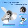 FYMP OEM Stainless Steel Outboard Boat Propeller for Yamaha Engines 40-60HP,13 Tooth,RH (11 1/8 x 13-G) view 2