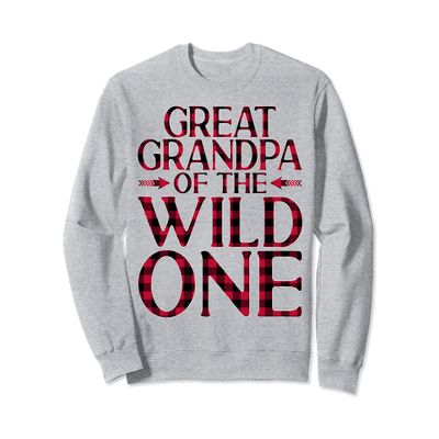 Great Grandpa of the Wild One Buffalo Plaid Lumberjack Sweatshirt