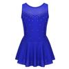 Aislor Kids Big Girls Sparkly Rhinestones Ballet Dance Gymnastic Leotard Tutu Dress Figure Ice Skating Active Dress Blue 12 Years view 1