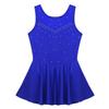 Aislor Kids Big Girls Sparkly Rhinestones Ballet Dance Gymnastic Leotard Tutu Dress Figure Ice Skating Active Dress Blue 12 Years view 3