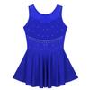Aislor Kids Big Girls Sparkly Rhinestones Ballet Dance Gymnastic Leotard Tutu Dress Figure Ice Skating Active Dress Blue 12 Years view 4