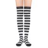 Zando Women's Knee High Socks for Halloween, Long, Plus Size Thigh High, Over Knee Stockings, Witch, Striped, Black White, One Size view 1