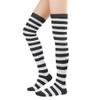 Zando Women's Knee High Socks for Halloween, Long, Plus Size Thigh High, Over Knee Stockings, Witch, Striped, Black White, One Size view 2