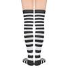 Zando Women's Knee High Socks for Halloween, Long, Plus Size Thigh High, Over Knee Stockings, Witch, Striped, Black White, One Size view 3