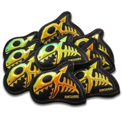 AIMSHARK Skull_Shark Golf Iron Covers/1pcs or 9pcs Set/Golf Head Covers/Golf Club Covers (Skull_Iron 9pcs Set White)