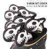 AIMSHARK Skull_Shark Golf Iron Covers/1pcs or 9pcs Set/Golf Head Covers/Golf Club Covers (Skull_Iron 9pcs Set White) view 3