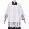 BLESSUME Catholic White Pleated Lace Surplice Liturgical Cotta Vestment (White, X-Large) view 2
